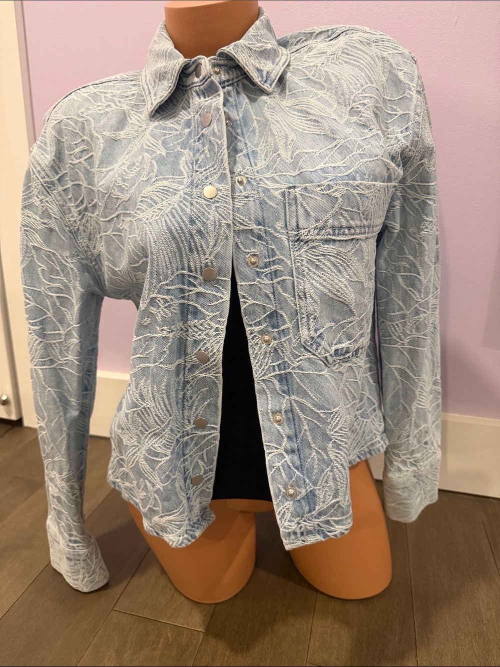 Falls Creek Light Blue Embroidered Jean Jacket